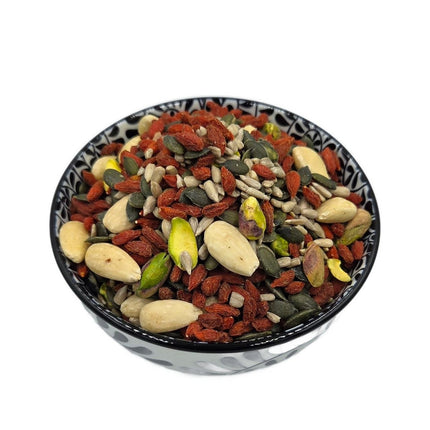 Berry Nut Fusion – Goji Berry, Κολοκυθόσποροι, Ηλιόσποροι, Λευκά Αμύγδαλα & Φιστίκια Αιγίνης