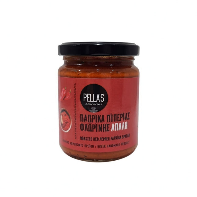 Πάπρικα πιπεριάς Φλωρίνης άπαλη Pella's Delicacies 180g χειροποίητο άλειμμα ψητής πιπεριάς σε βαζάκι