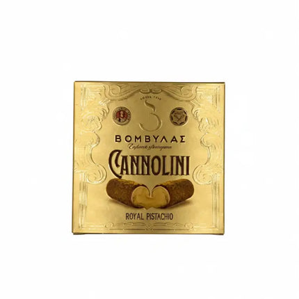 Cannolini Royal Pistachio γεμιστά με κρέμα φυστικιού, επικάλυψη μαύρης σοκολάτας & καταΐφι Βομβύλας 170g