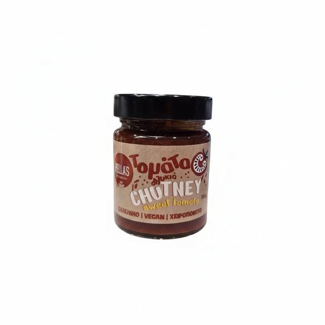 Chutney γλυκό ντομάτας Pella's Delicacies 220g χειροποίητο vegan σε βαζάκι